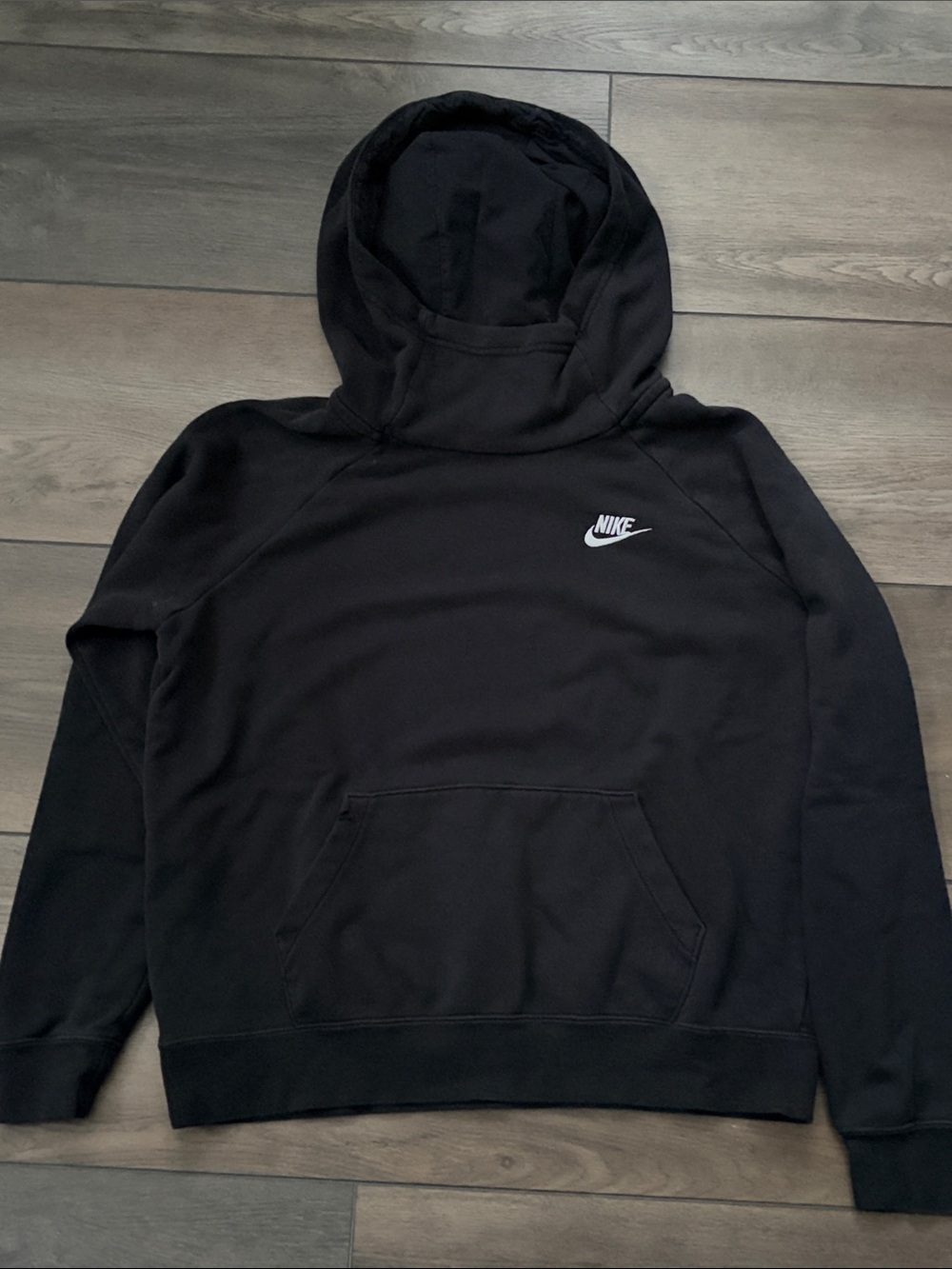 Nike Black Hoodie with White Swoosh Logo